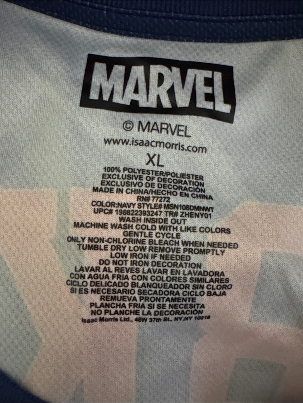 Marvel Spider-Man Navy Blue and Red Jersey Top! Size XL. - Picture 7 of 7